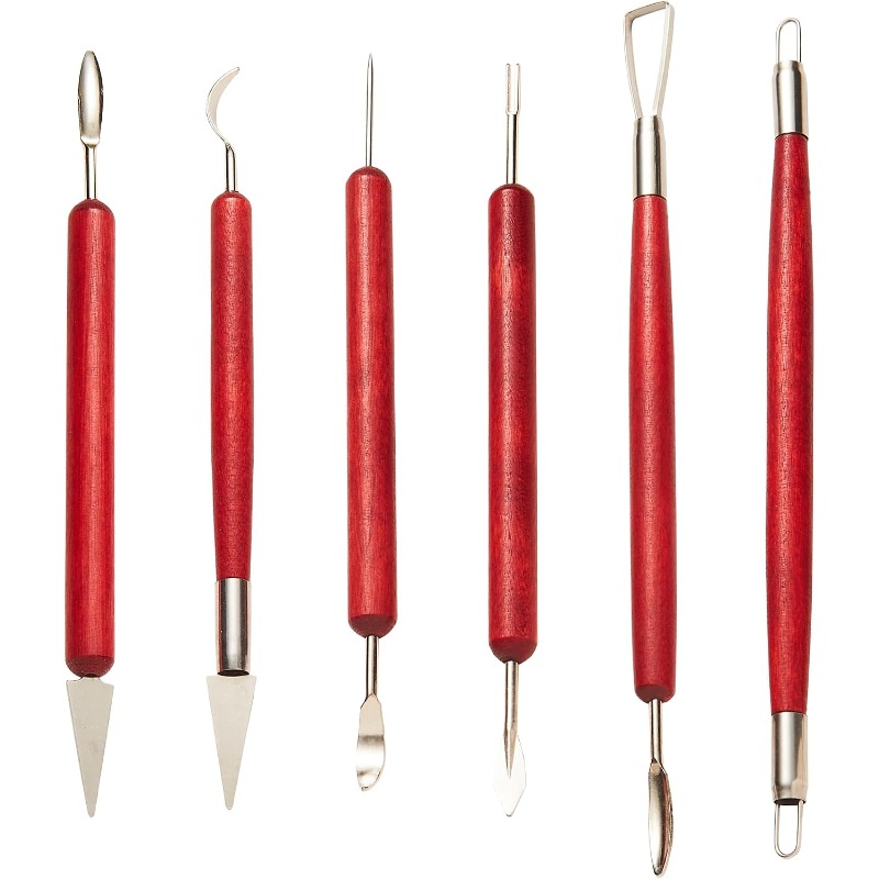 6PCS Sculpting Pottery Clay To - Wood Chisel Set ulasan dan harga